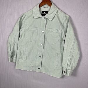 Hollister Corduroy Shacket Womens S Mint Green Raw Hem Indie Sleaze